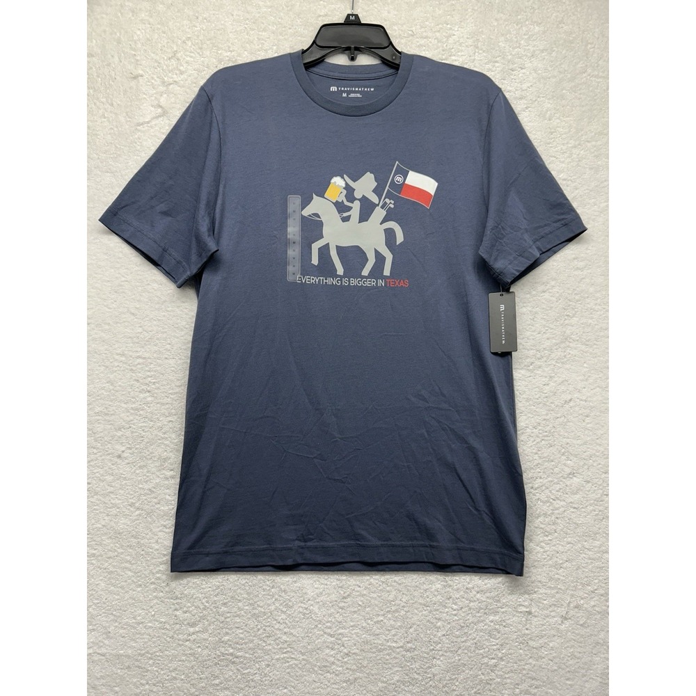 Travis Mathew Mens Size M Blue Hoot and Hollar 2.0 Short Sleeve Shirt New